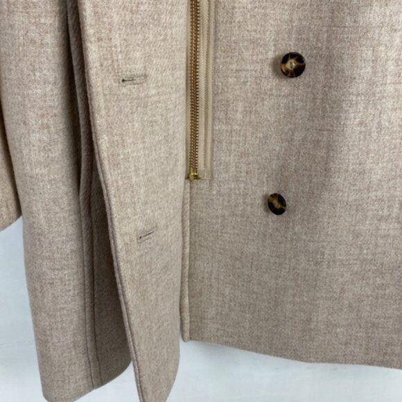 NWOT J.Crew 6 Villa Coat Oatmeal Italian Wool Zip + Buttons - Picture 11 of 15